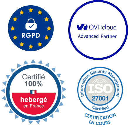 Certificats RGPD, Hébergement français, OVH Partner et ISO 27001